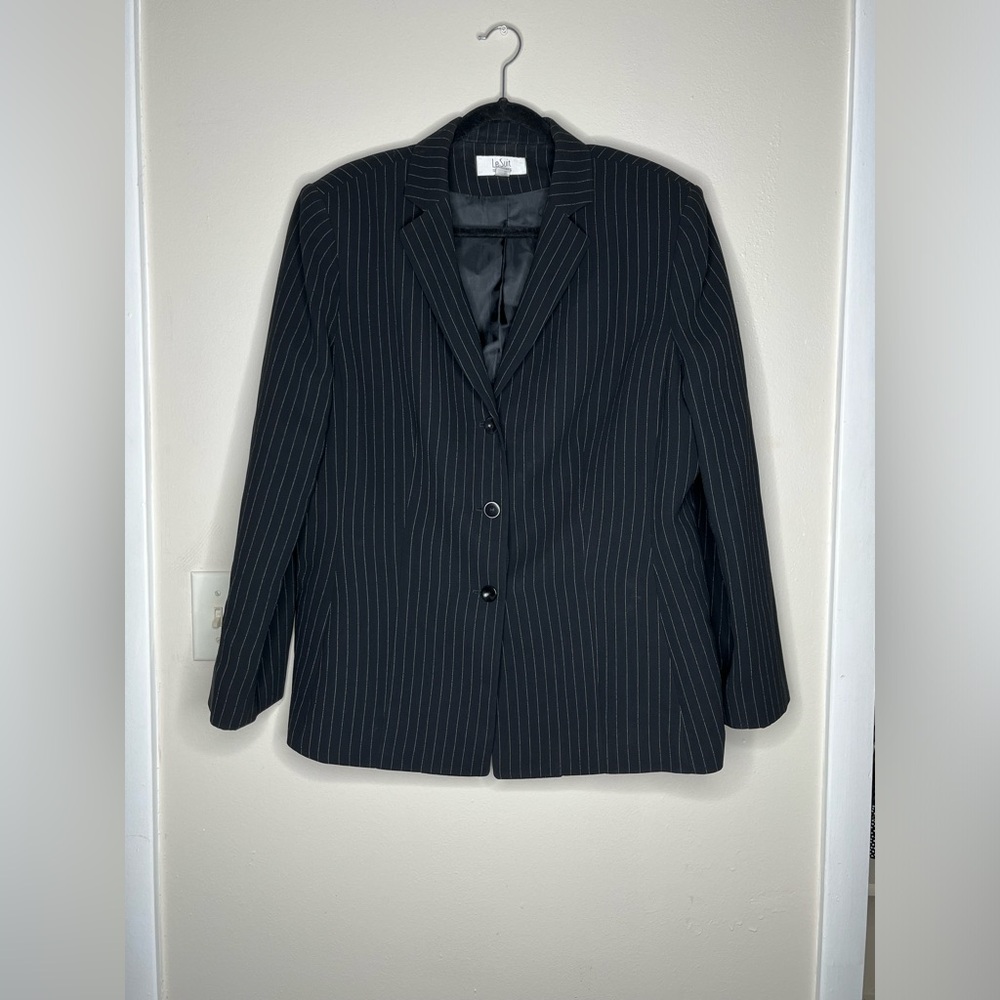 Women's Blazer | Black PinStripe